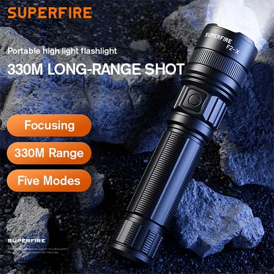 SUPERFIRE F2-X Flahlight com zoom