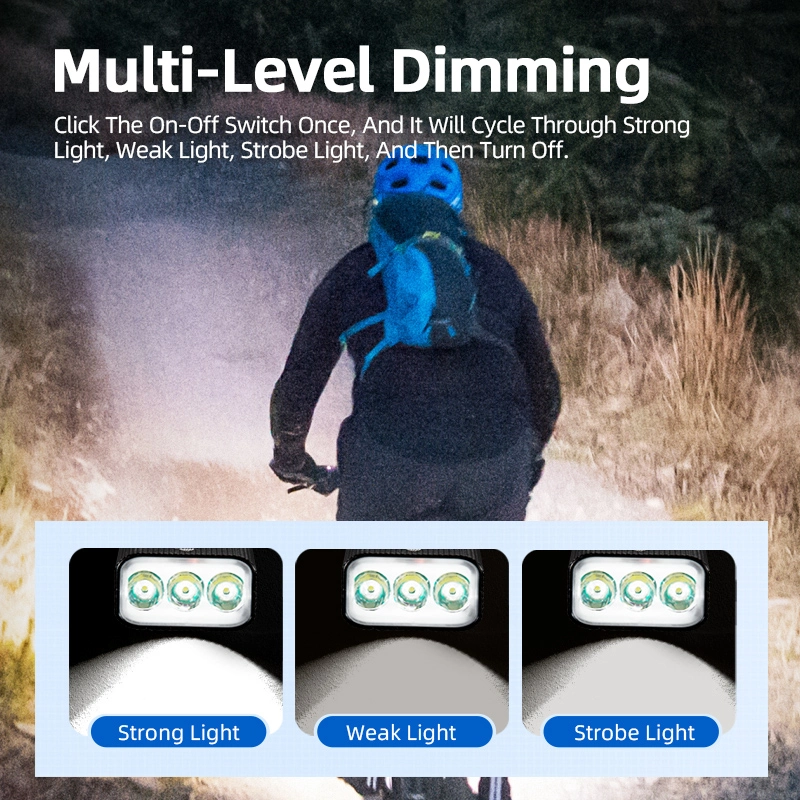 Farol de bicicleta BL36: 500 lúmens, feixe de 300-500m, USB recarregável, IP65 à prova d'água