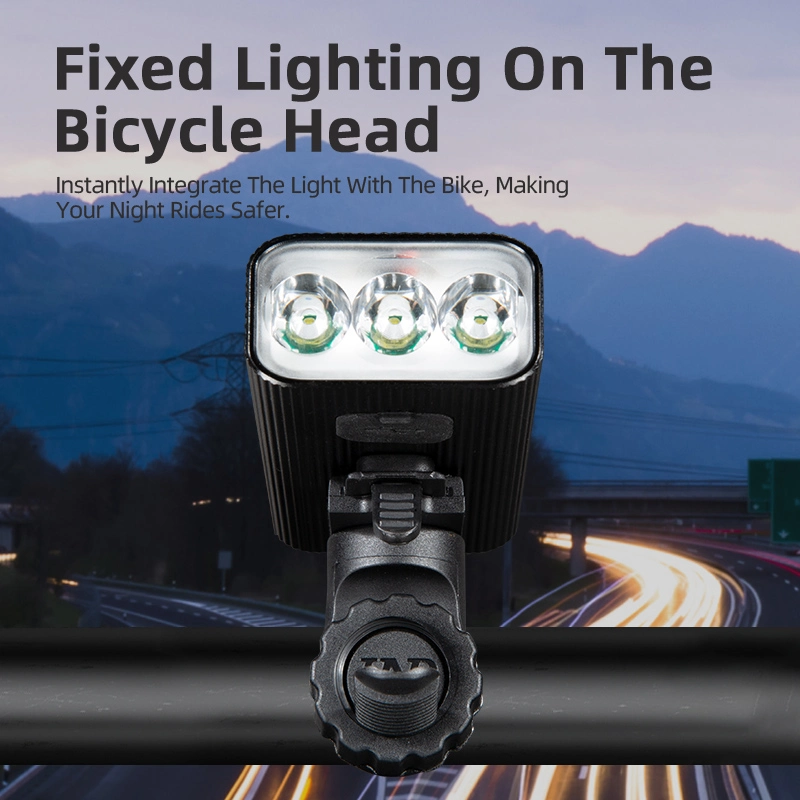 Farol de bicicleta BL36: 500 lúmens, feixe de 300-500m, USB recarregável, IP65 à prova d'água